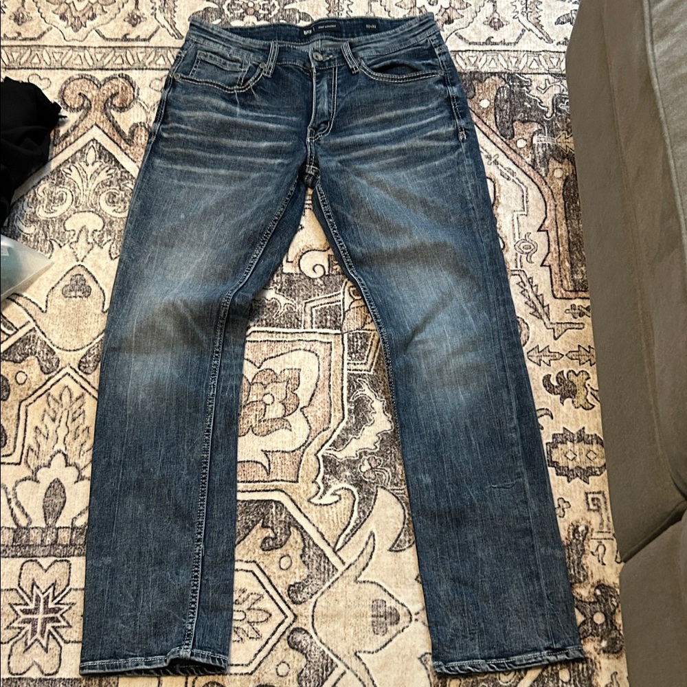 BKE Men's Classic Straight Blue Jeans
